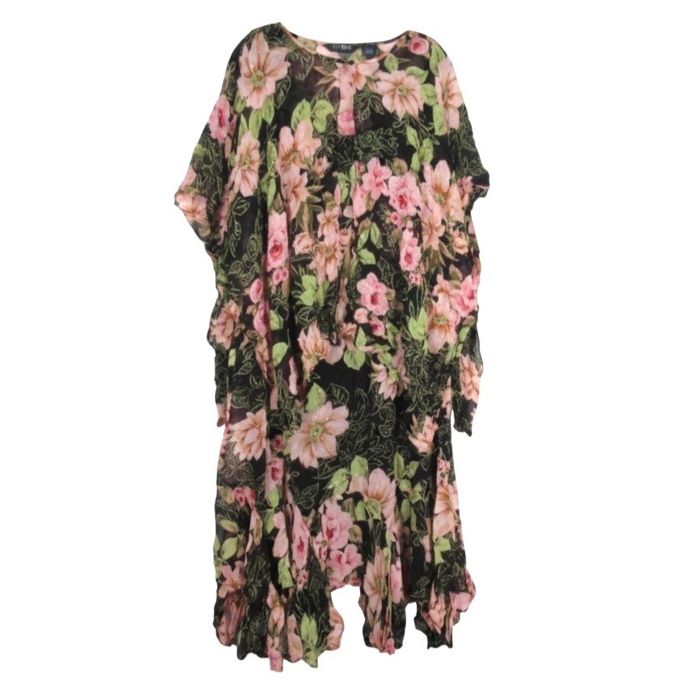 EVA BLUE PLUS Lined CHIFFON Black/Multi SHARKBITE/BEADED Capelet/Dress OUTFIT 20